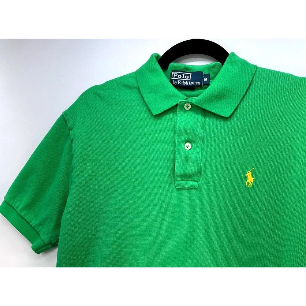Polo Ralph Lauren Kelly Green Polo Yellow Pony Sz‎ M Classic Preppy Ivy League